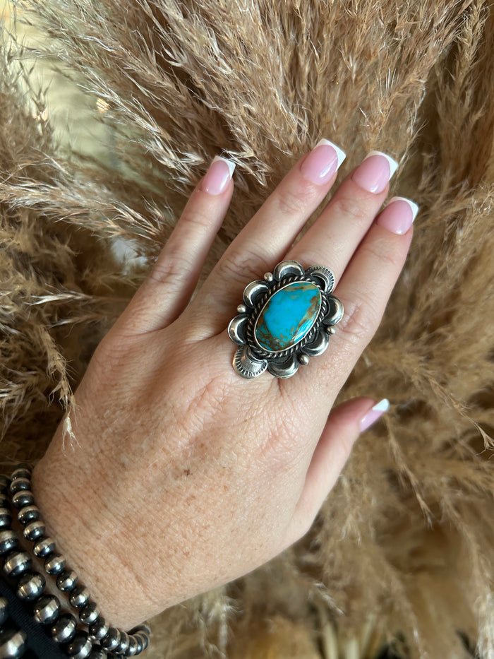 Native made Adjustable Kingman Turquoise Ring