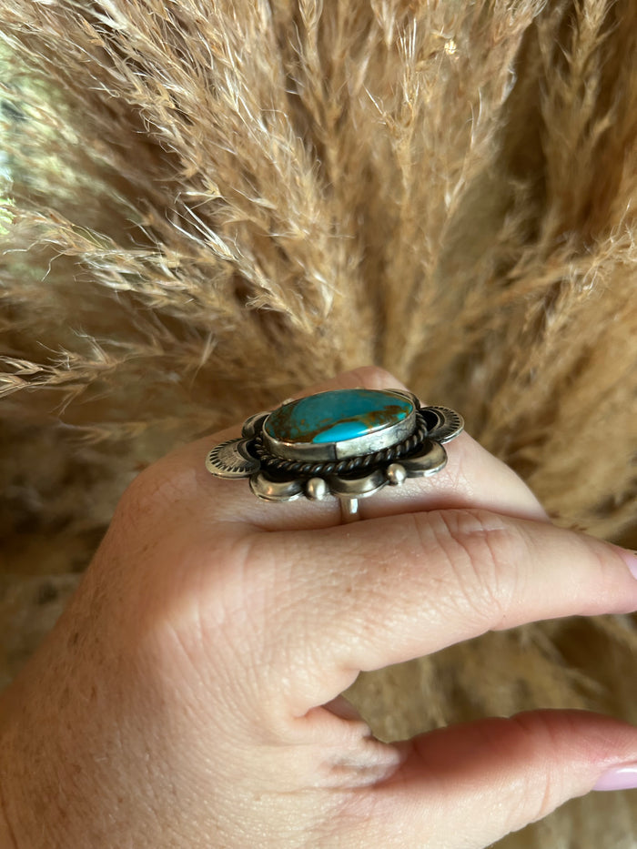 Native made Adjustable Kingman Turquoise Ring