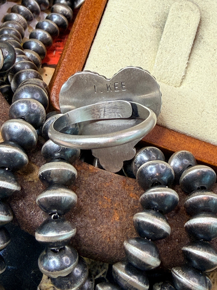 Native Made Adjustable Red Spiny Oyster Heart Ring By Irene Kee