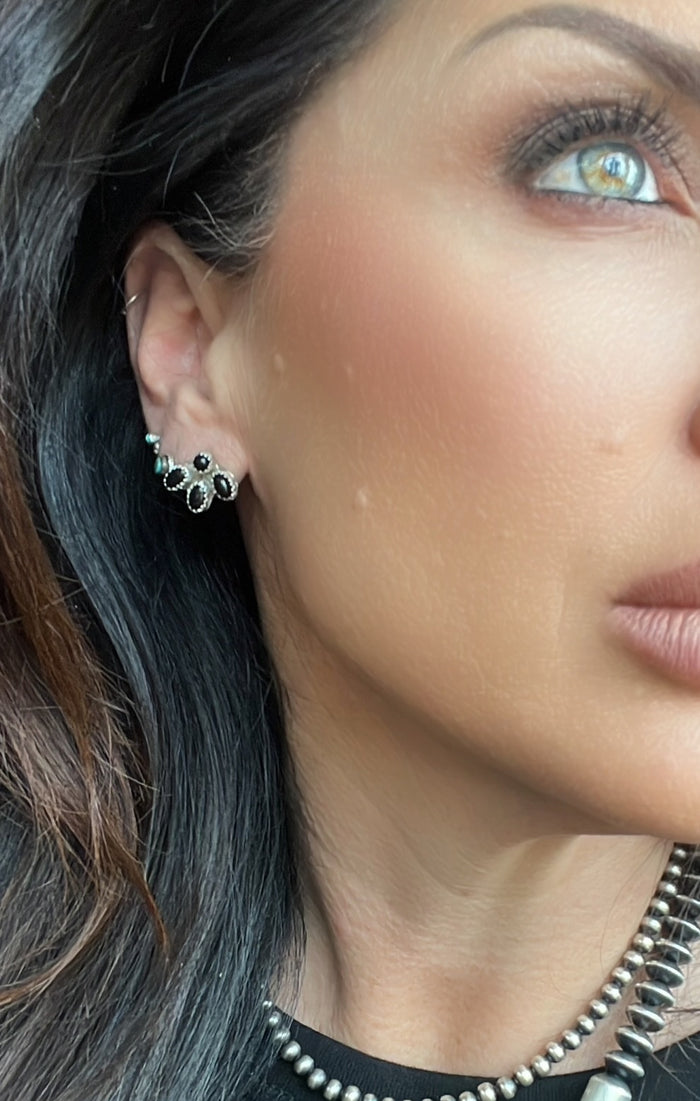 Native Made Cluster Onyx Post Earrings