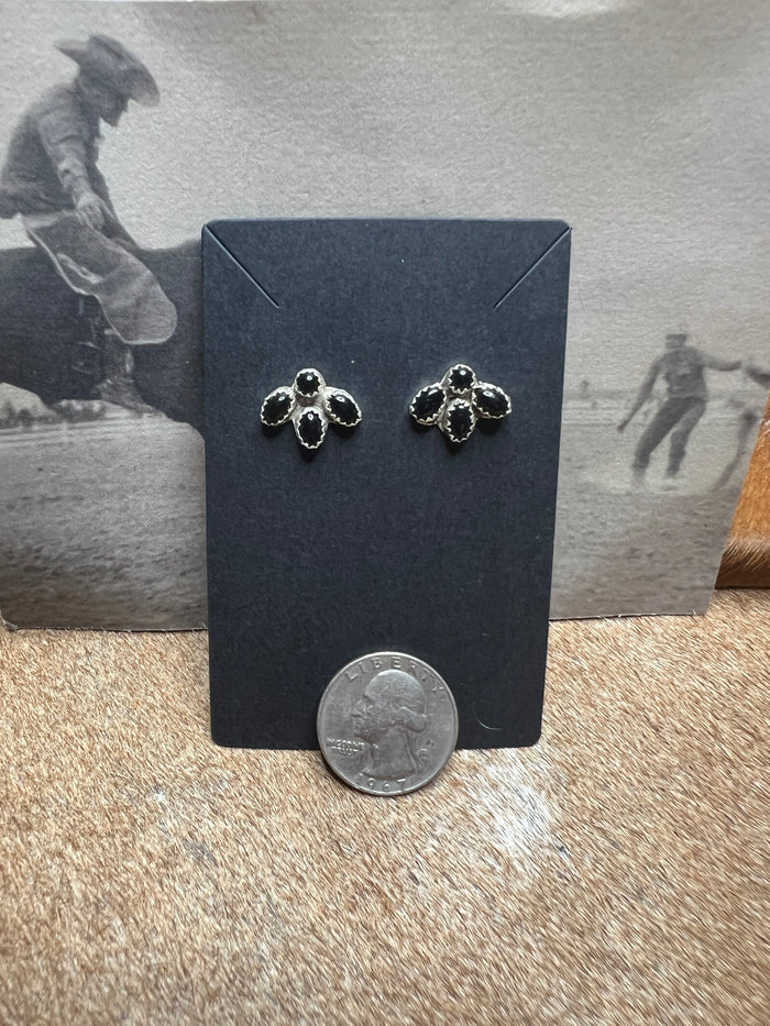 Native Made Cluster Onyx Post Earrings