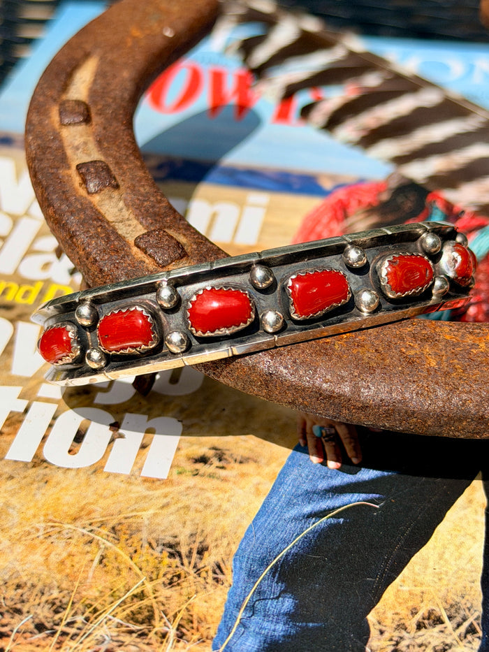 Native Made Coral Cuff by Reed Charley