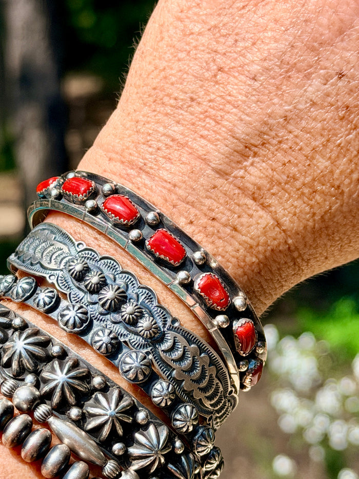Native Made Coral Cuff by Reed Charley