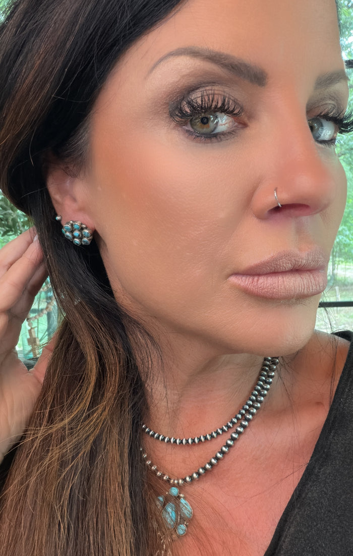 Native Made Dry Creek Turquoise Studs by Maxine Ramirez