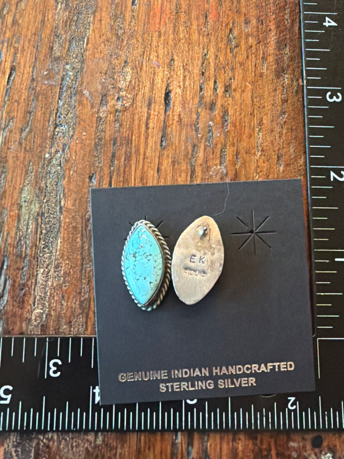 Native Made Dry Creek Turquoise Studs with Rope Design by Elouise Kee