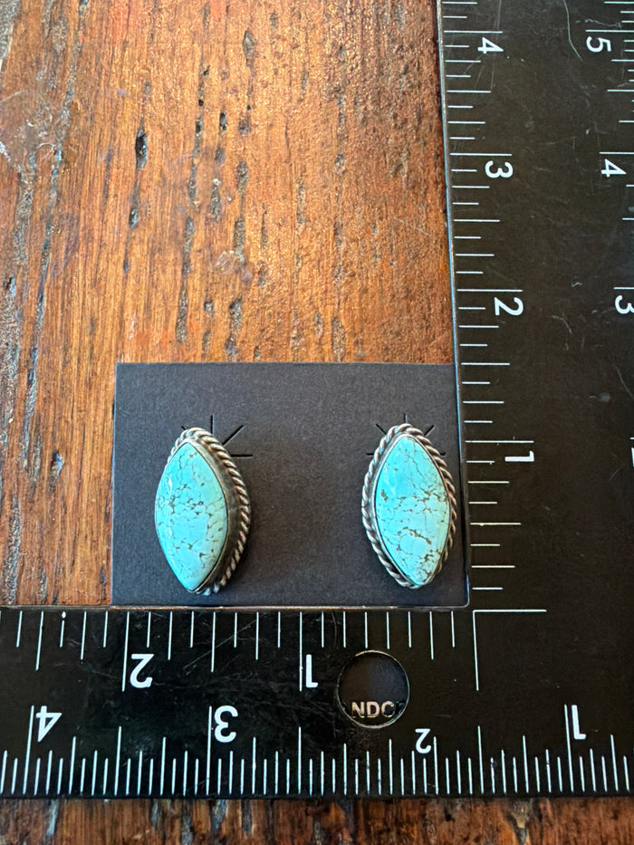 Native Made Dry Creek Turquoise Studs with Rope Design by Elouise Kee