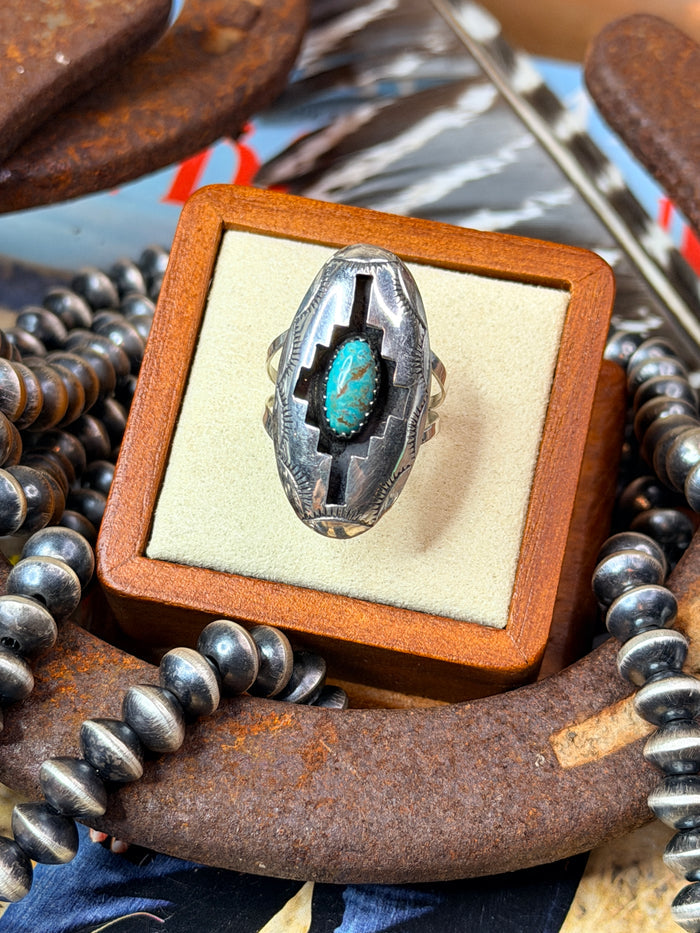 Native Made Felix Perry Shadowbox Ring  size 7.5 (choose color)