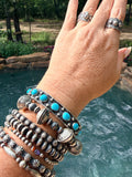 Native Made Kingman Turquoise Cuff by Reed Charley