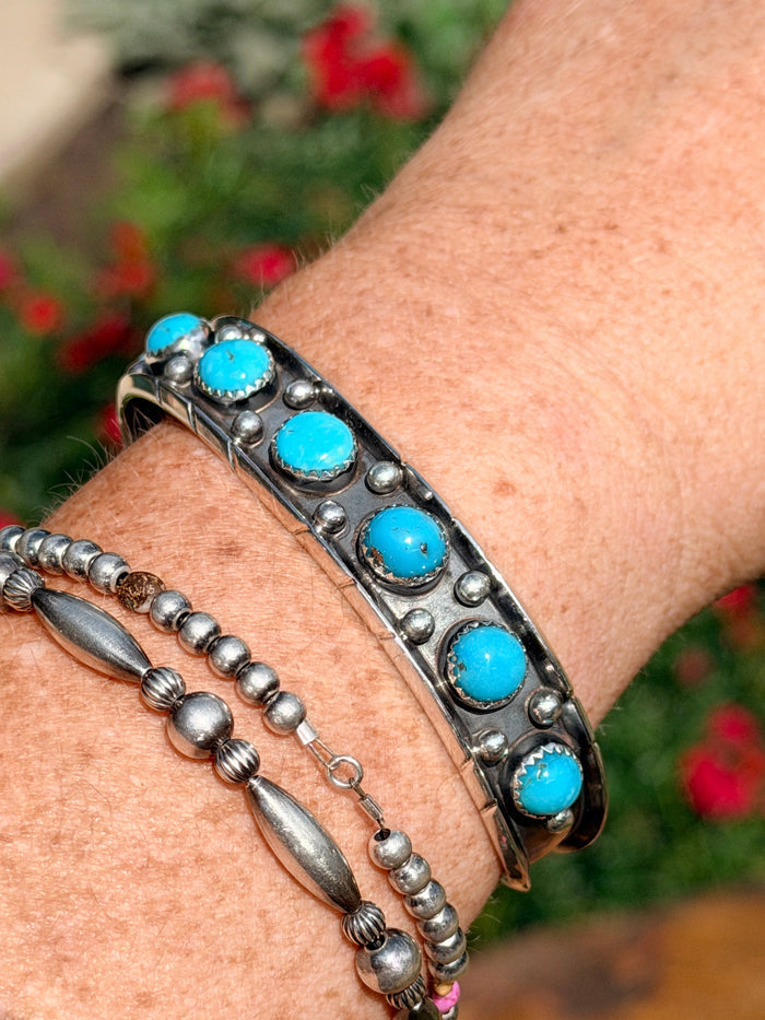 Native Made Kingman Turquoise Cuff by Reed Charley