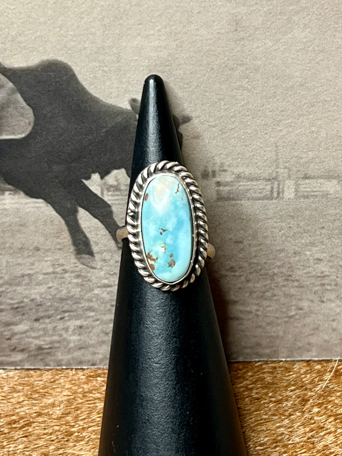 Native Made Larimar Turquoise Adjustable Ring