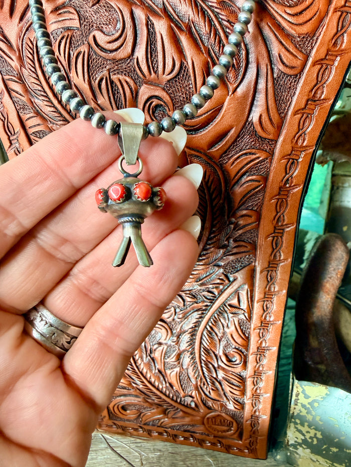 Native Made Monica Smith Navajo Blossom Pendant- Choose your color