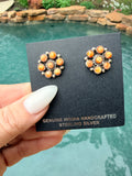 Native Made Orange Spiny Cluster Studs by Maxine Ramirez