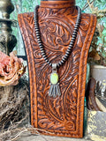 Native Made Palomino Feather Pendant by Maria Benally