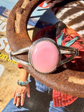 Native Made Pink Conch Cuff by Samson Etcitty