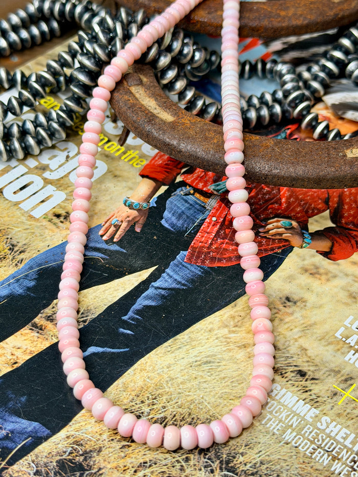 Native Made Pink Conch Necklace by Tiffany Garcia 18”