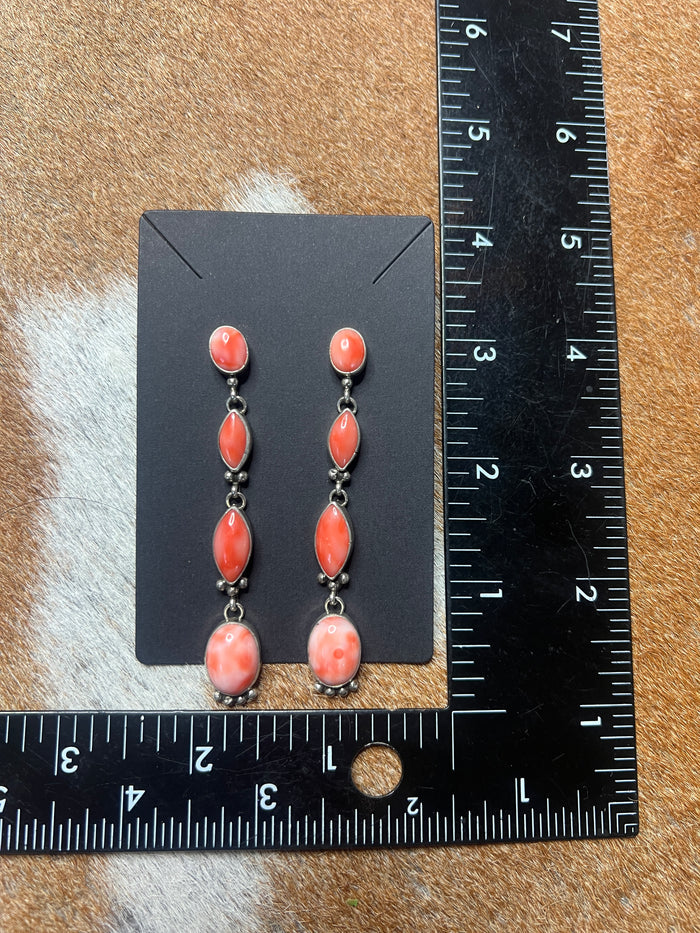Native Made Renell Perry Spiny Oyster Dangle Earrings