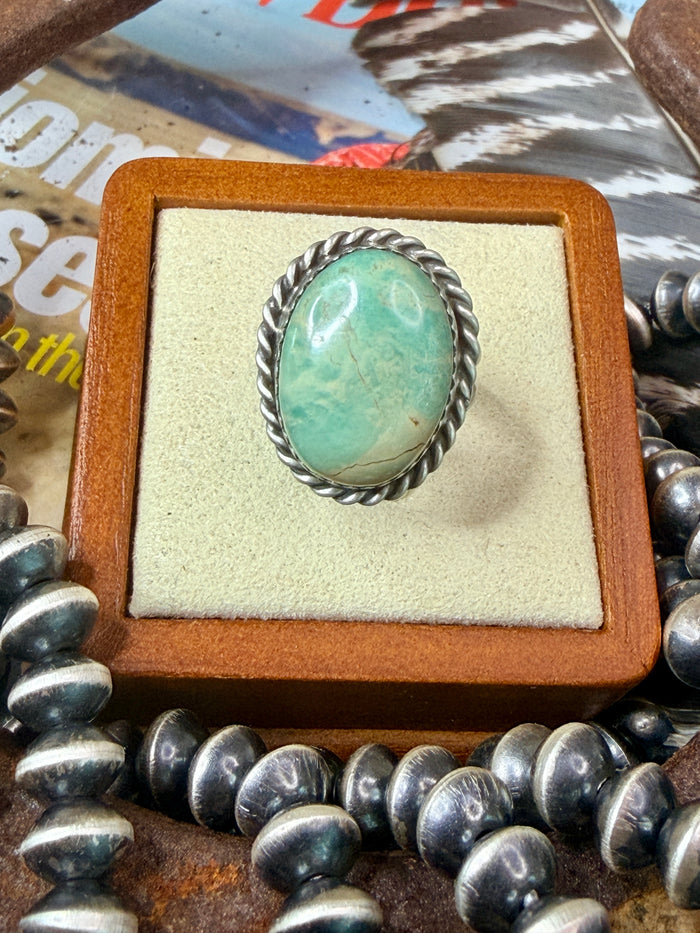 Native Made Royston Dome Turquoise Sterling Silver Ring Size 6