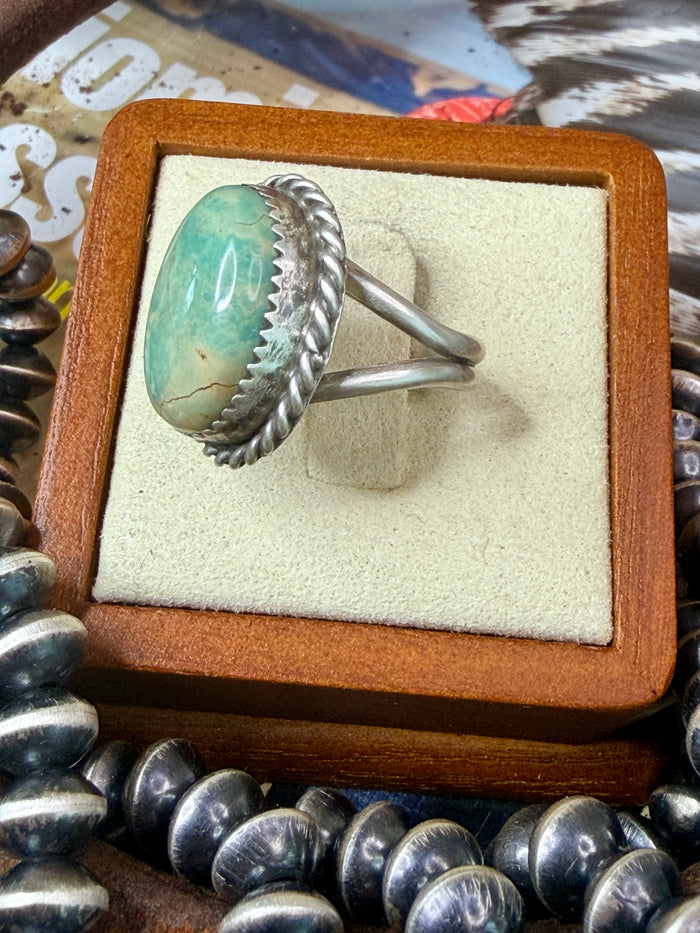 Native Made Royston Dome Turquoise Sterling Silver Ring Size 6