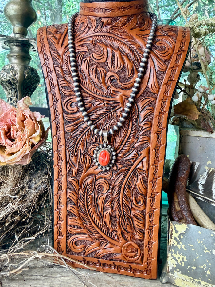 Native Made Scott Skeet Spiny Oyster & Sterling Silver Pendant