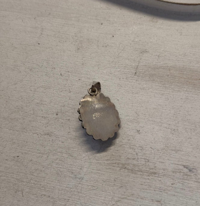 Native Made Scott Skeet Spiny Oyster & Sterling Silver Pendant