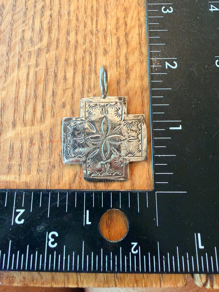 Native Made Sterling Silver Cross Pendant