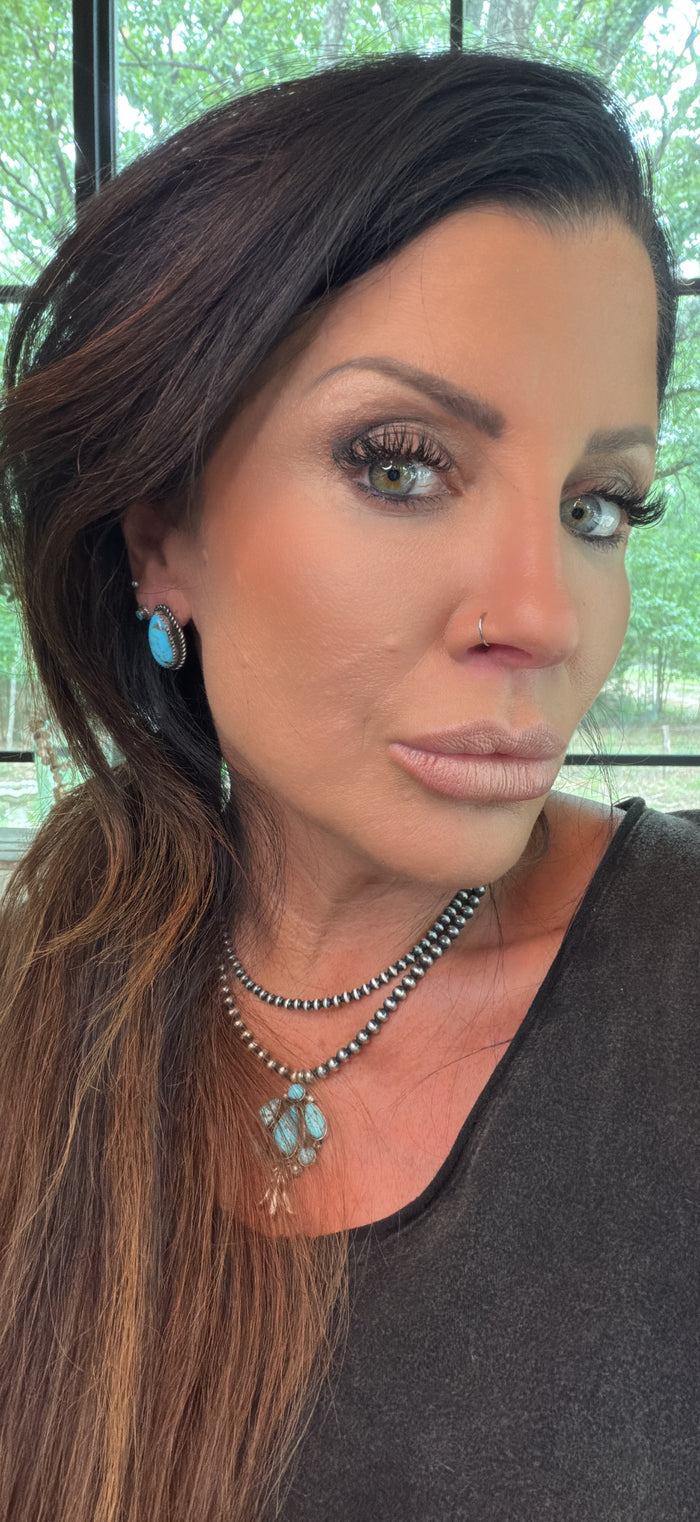 Native Made Sterling Silver Kingman Studs by Freda Martinez