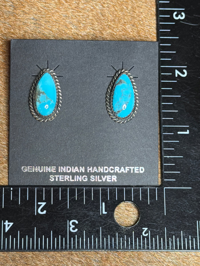 Native Made Sterling Silver Kingman Studs by Freda Martinez