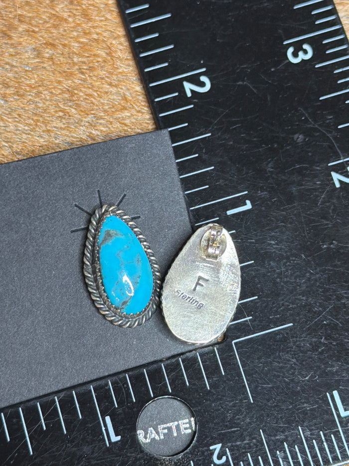 Native Made Sterling Silver Kingman Studs by Freda Martinez