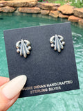 Native Made Sterling Silver Scroll Earrings by Rita Largo