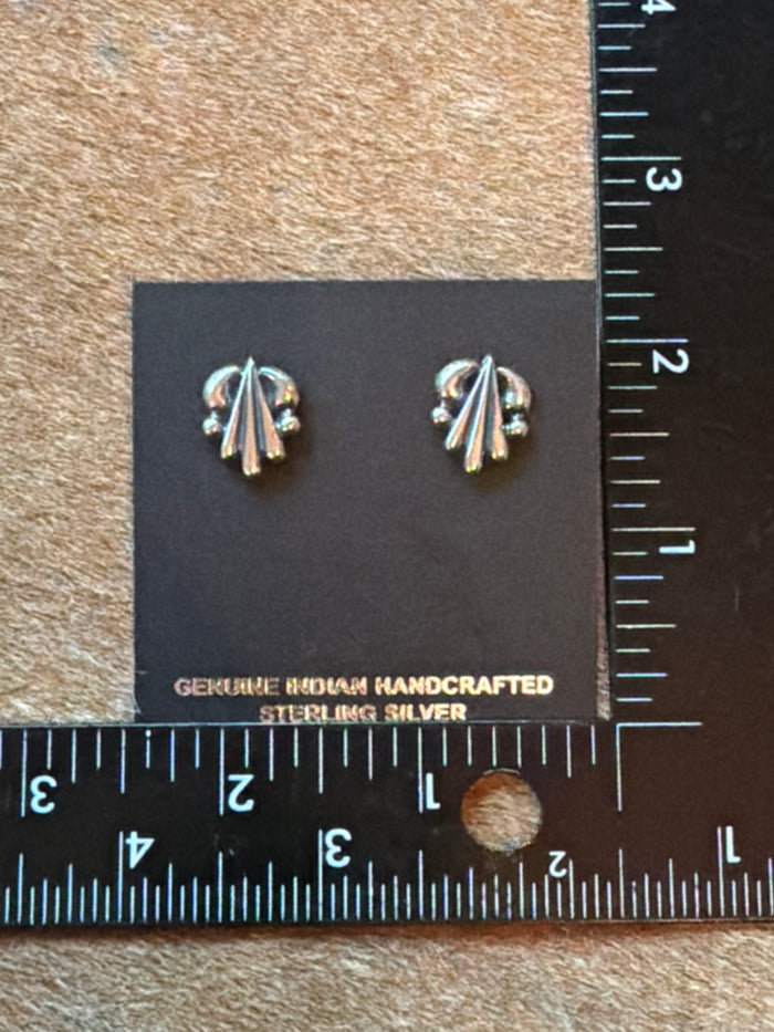 Native Made Sterling Silver Scroll Earrings by Rita Largo