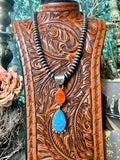 Native Made Stunning Spiny Oyster and Turquoise Pendant by Selena Warner