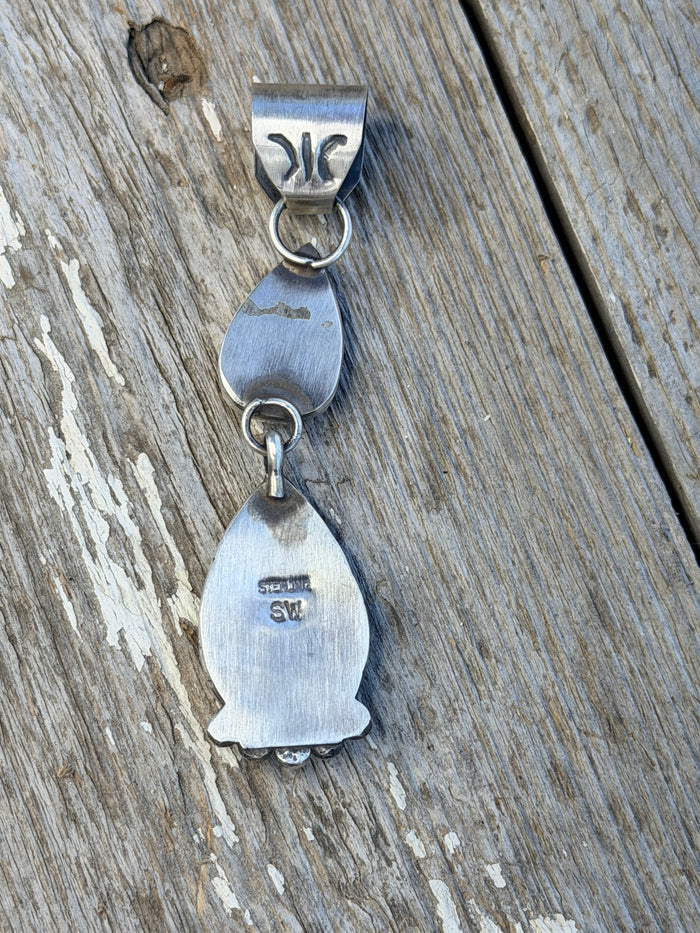 Native Made Stunning Spiny Oyster and Turquoise Pendant by Selena Warner