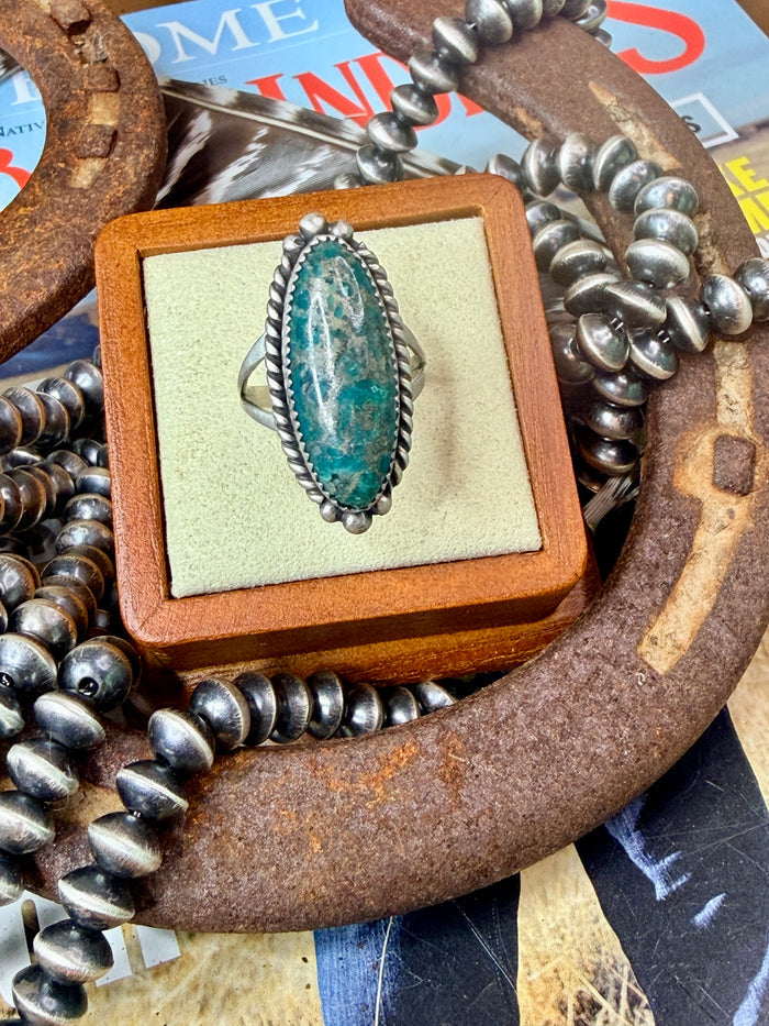 Native Made Thunder Mountain Turquoise Ring size 7.5