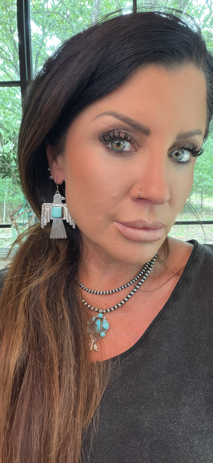 Native Made Thunderbird Earrings by Navajo artist Maxine Ramirez