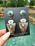 Native Made Tim Yazzie Arrowhead and Turquoise Earrings