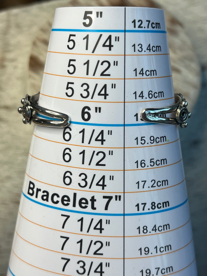 Native Made Turquoise and Floral Cuff