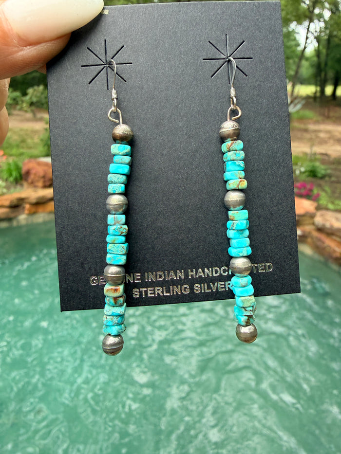Native Made Turquoise and Sterling Earrings