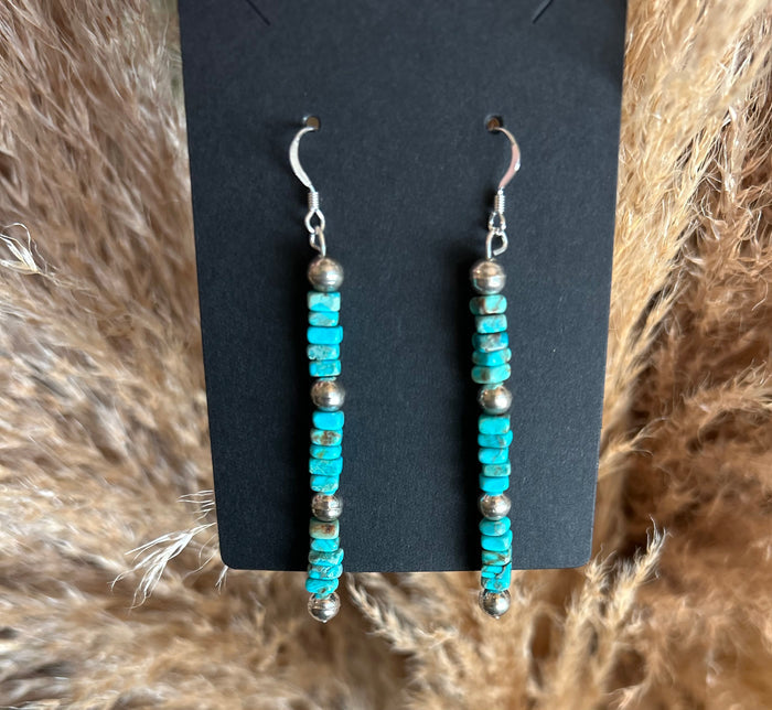 Native Made Turquoise and Sterling Earrings