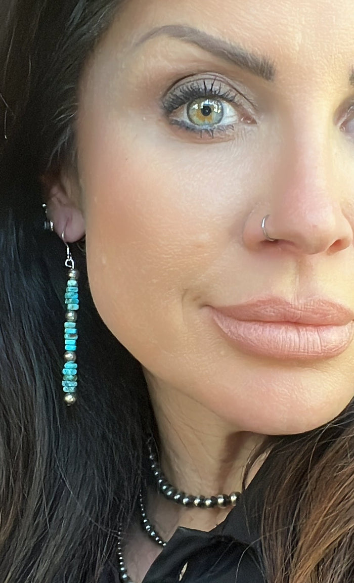 Native Made Turquoise and Sterling Earrings