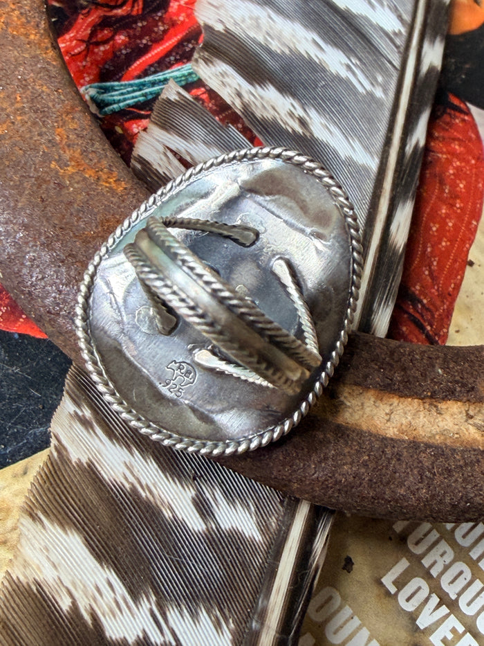 Native Made Turquoise Cowboy Hat Ring by Bobby Platero