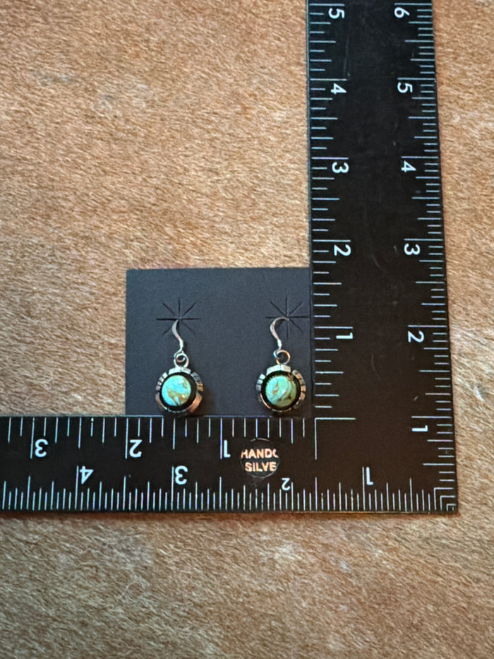Native Made Turquoise Dangle Earrings by Amos Begay