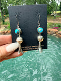 Native Made Turquoise Squash Blossom Earrings