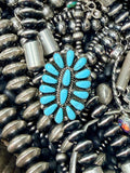 Native Made Turquoise & Sterling Silver Cluster Ring by Juliana Williams
