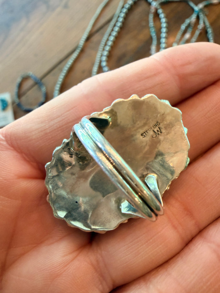 Native Made Turquoise & Sterling Silver Cluster Ring by Juliana Williams