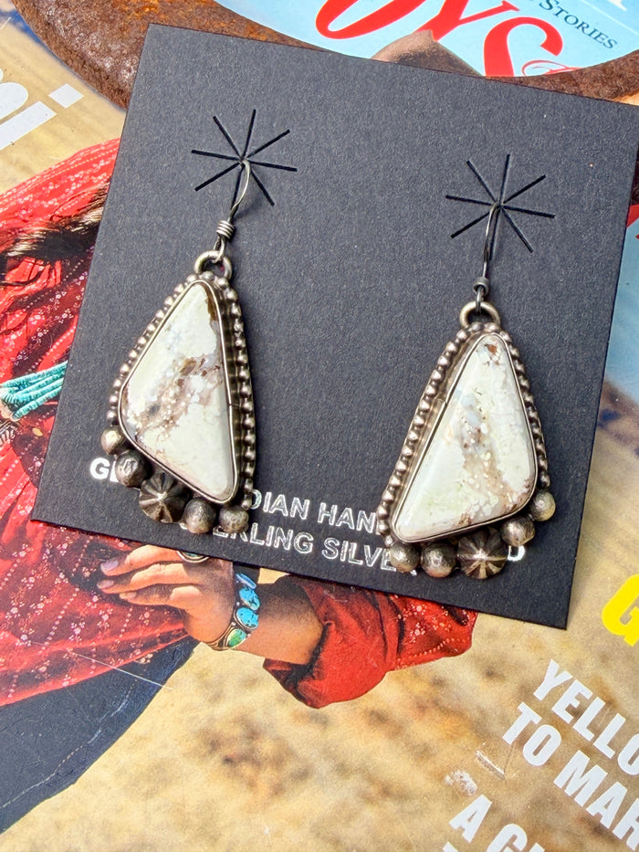 Native Made White Buffalo Earrings by Yellowhorse
