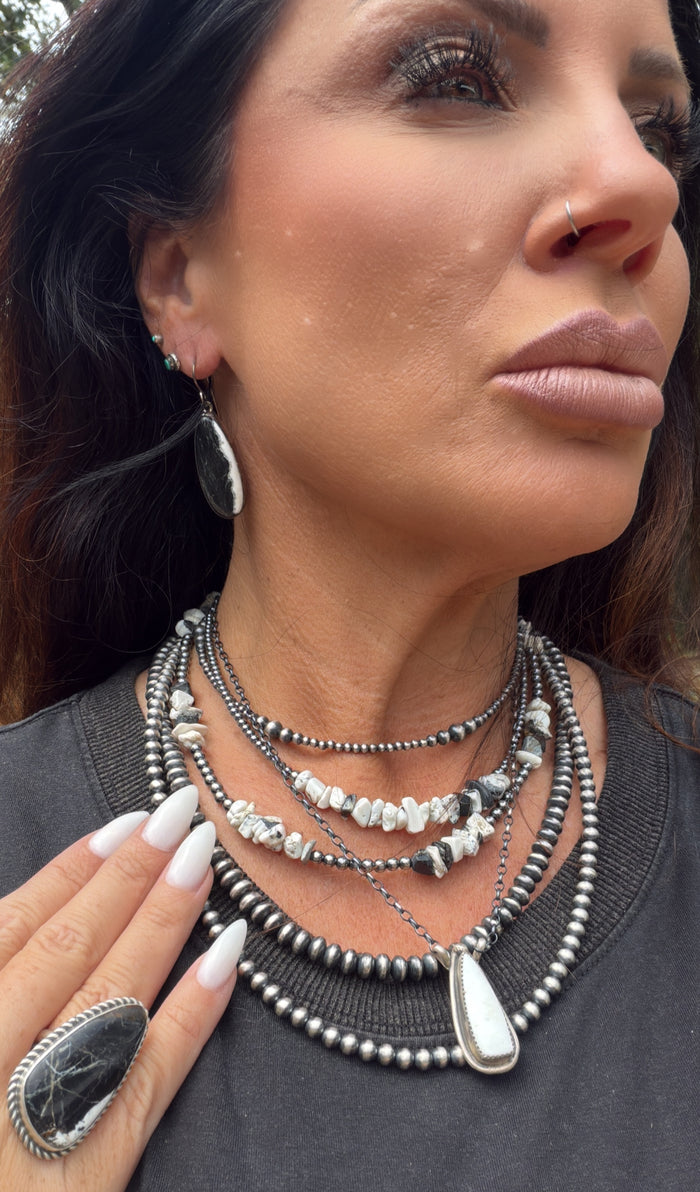 Native Made White Buffalo Earrings