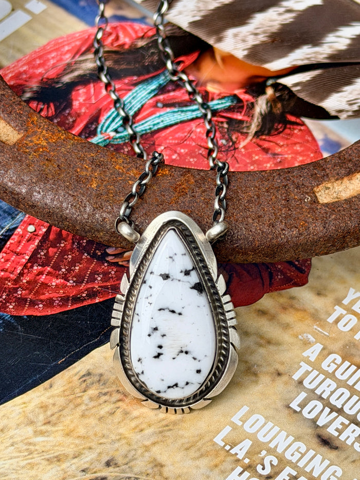Native Made White Buffalo Necklace by Artist Alfred Martinez