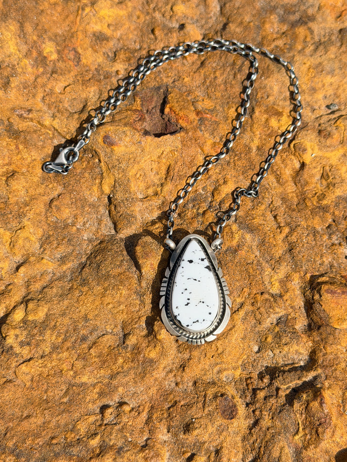 Native Made White Buffalo Necklace by Artist Alfred Martinez