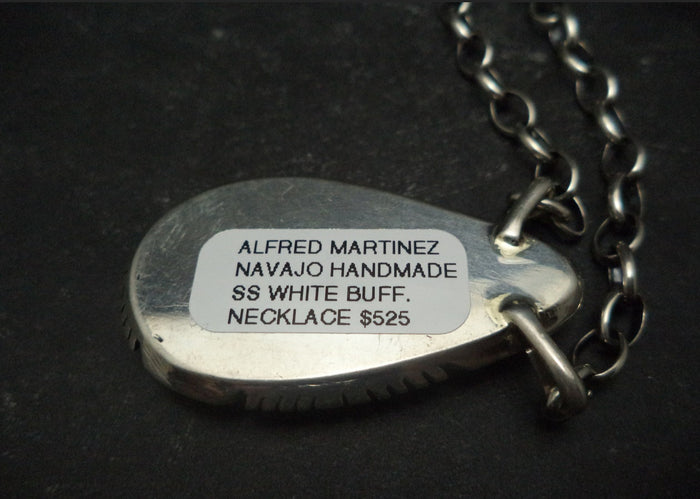 Native Made White Buffalo Necklace by Artist Alfred Martinez