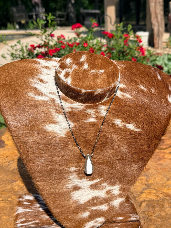 Native Made White Buffalo Necklace by Vernon Hale
